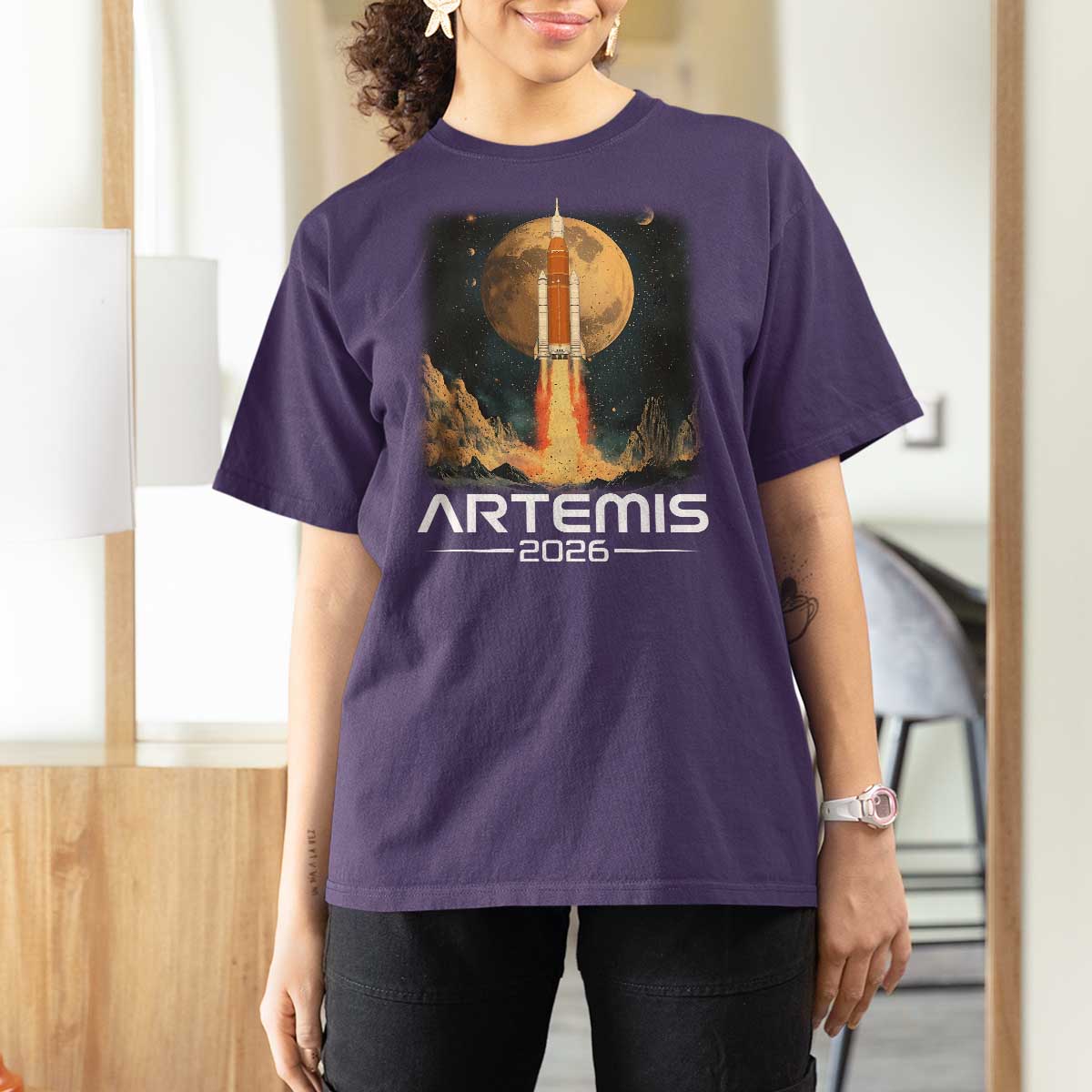 Launch To The Moon Mission T Shirt For Women