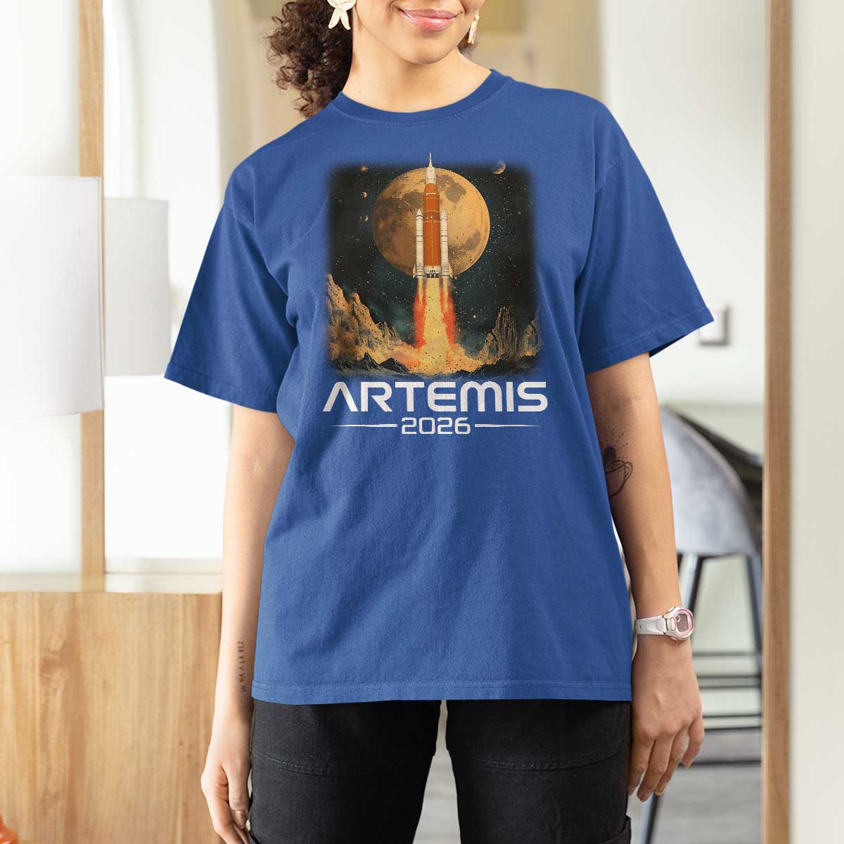 Launch To The Moon Mission T Shirt For Women