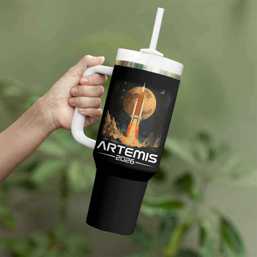 Launch To The Moon Mission Tumbler With Handle