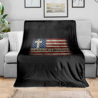 In God We Trust Christian US Flag Throw Blanket