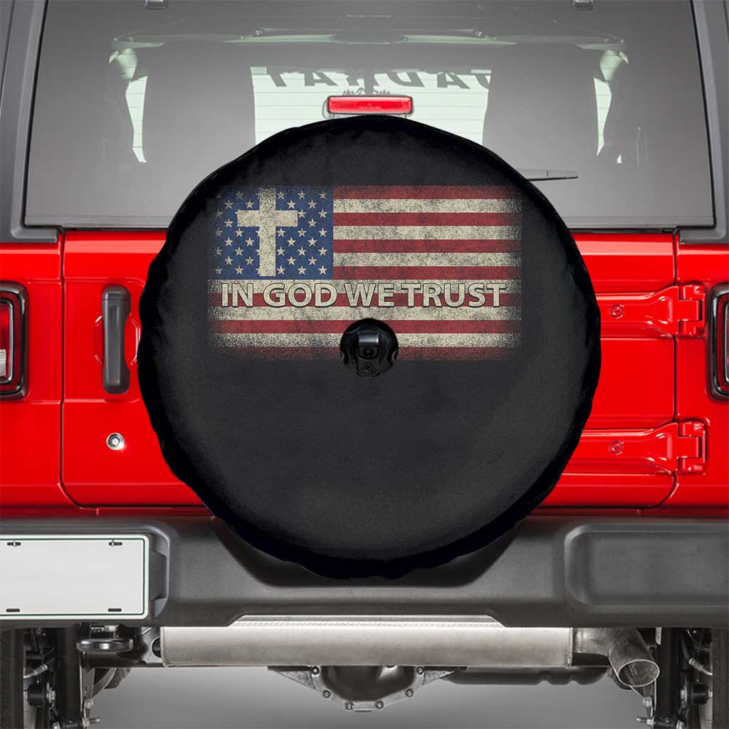 In God We Trust Christian US Flag Spare Tire Cover