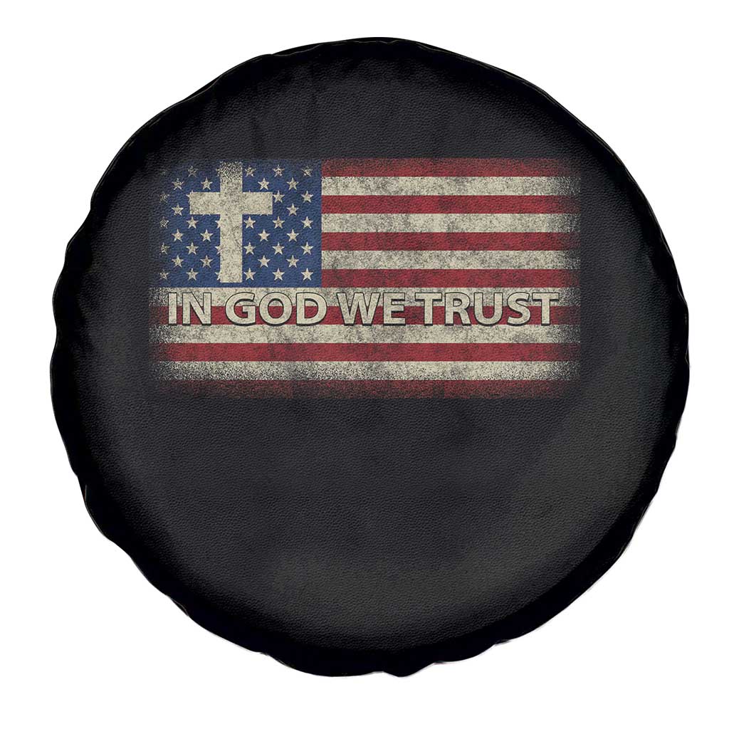 In God We Trust Christian US Flag Spare Tire Cover
