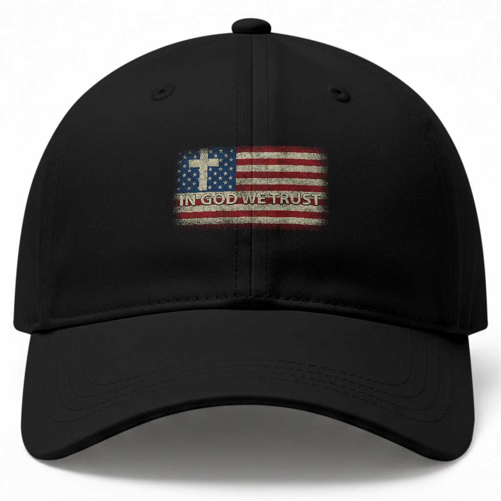 In God We Trust Christian US Flag Baseball Cap