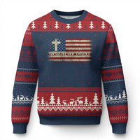 In God We Trust Christian US Flag Ugly Christmas Sweater
