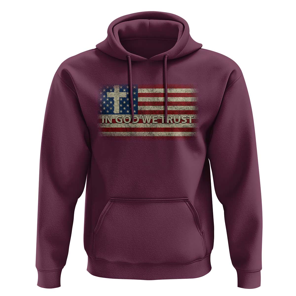 In God We Trust Christian US Flag Hoodie