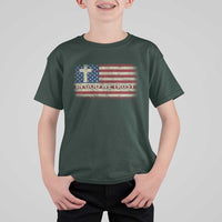 In God We Trust Christian US Flag T Shirt For Kid
