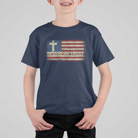 In God We Trust Christian US Flag T Shirt For Kid