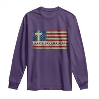 In God We Trust Christian US Flag Long Sleeve Shirt