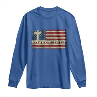 In God We Trust Christian US Flag Long Sleeve Shirt