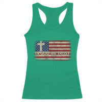 In God We Trust Christian US Flag Racerback Tank Top