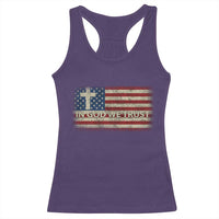 In God We Trust Christian US Flag Racerback Tank Top
