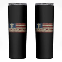 In God We Trust Christian US Flag Skinny Tumbler