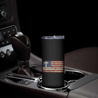 In God We Trust Christian US Flag Skinny Tumbler