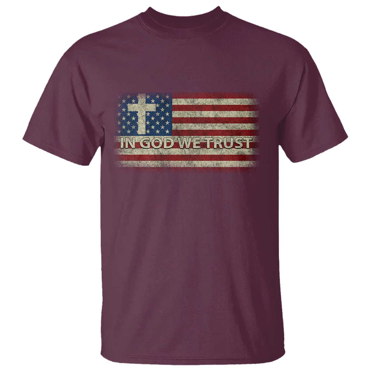 In God We Trust Christian US Flag T Shirt