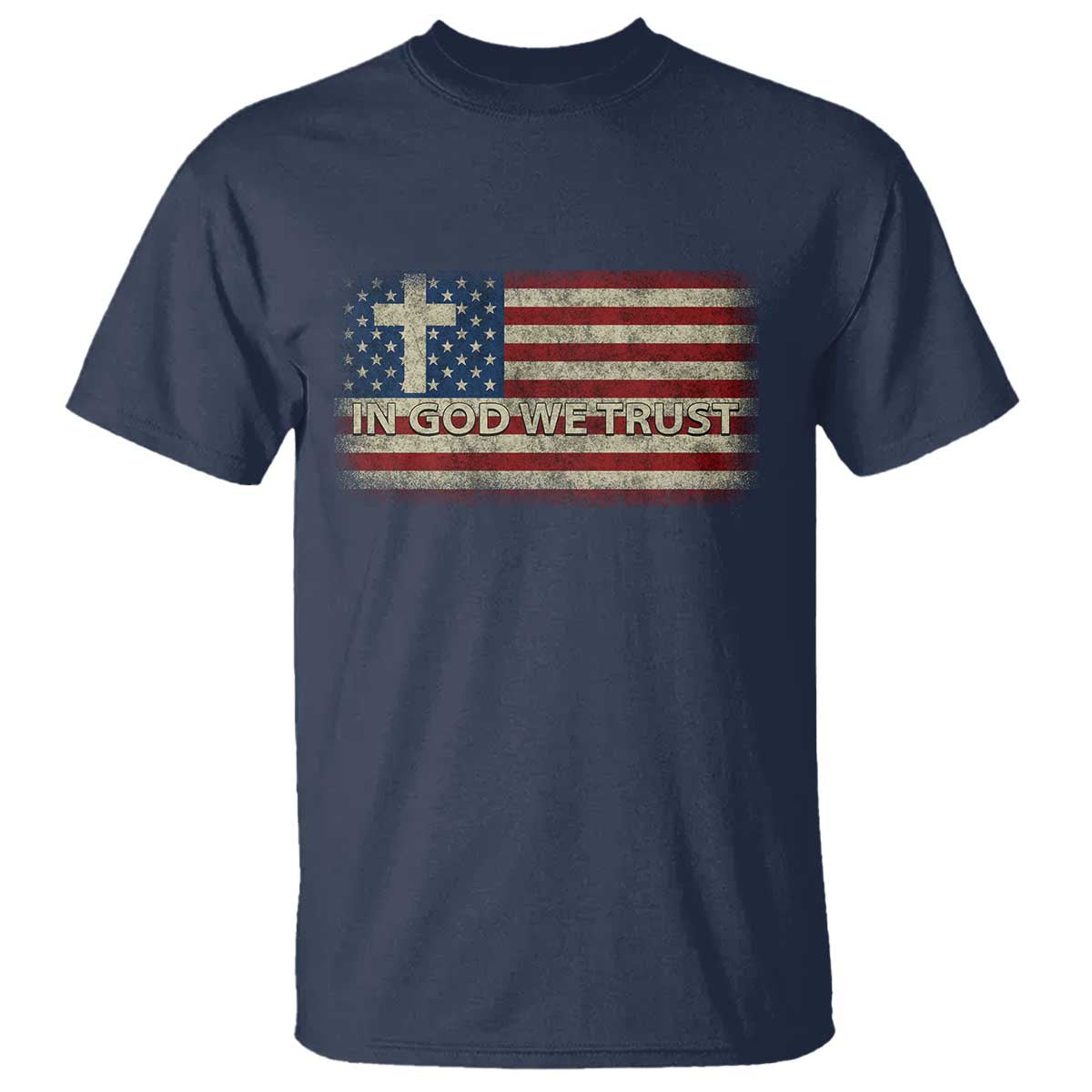 In God We Trust Christian US Flag T Shirt