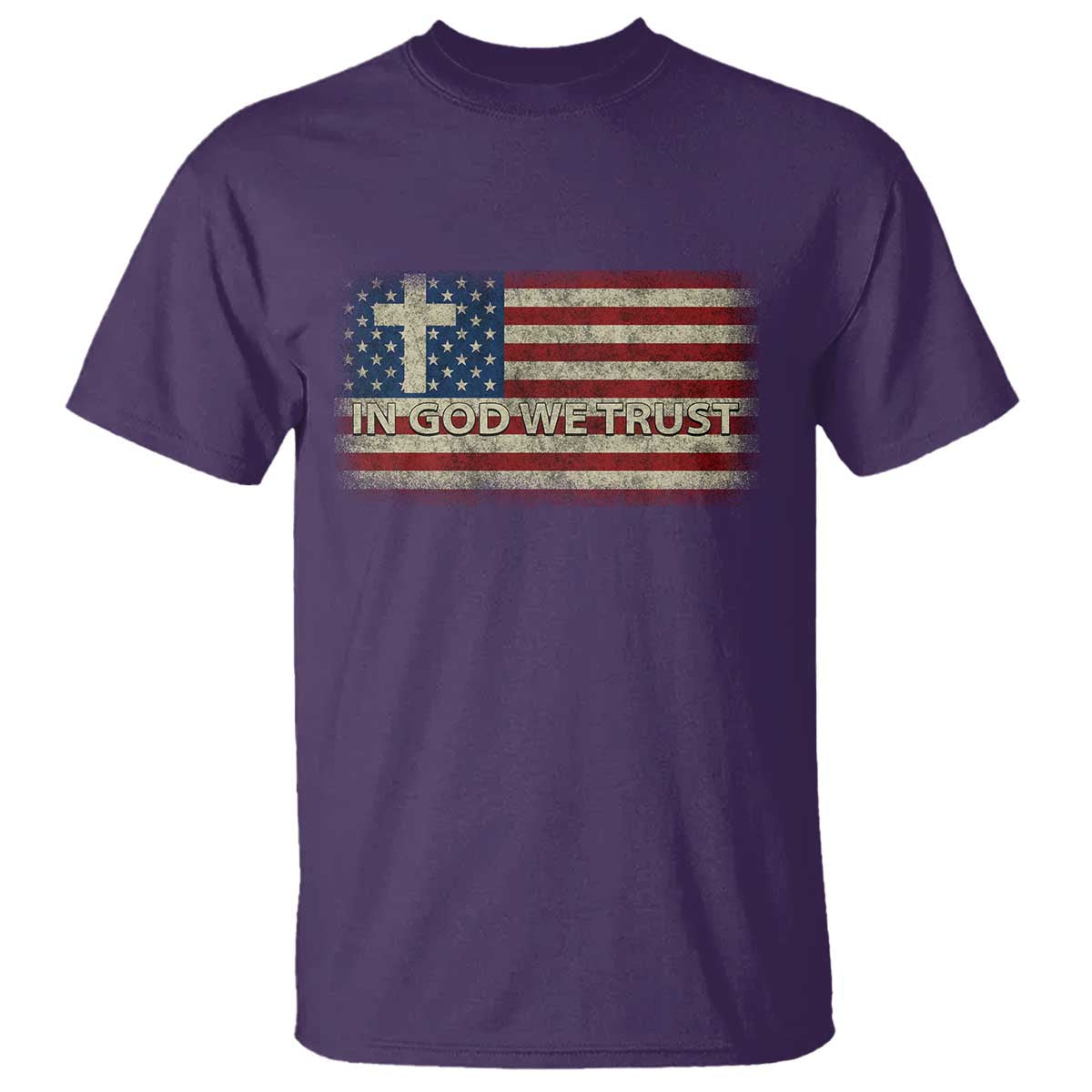 In God We Trust Christian US Flag T Shirt