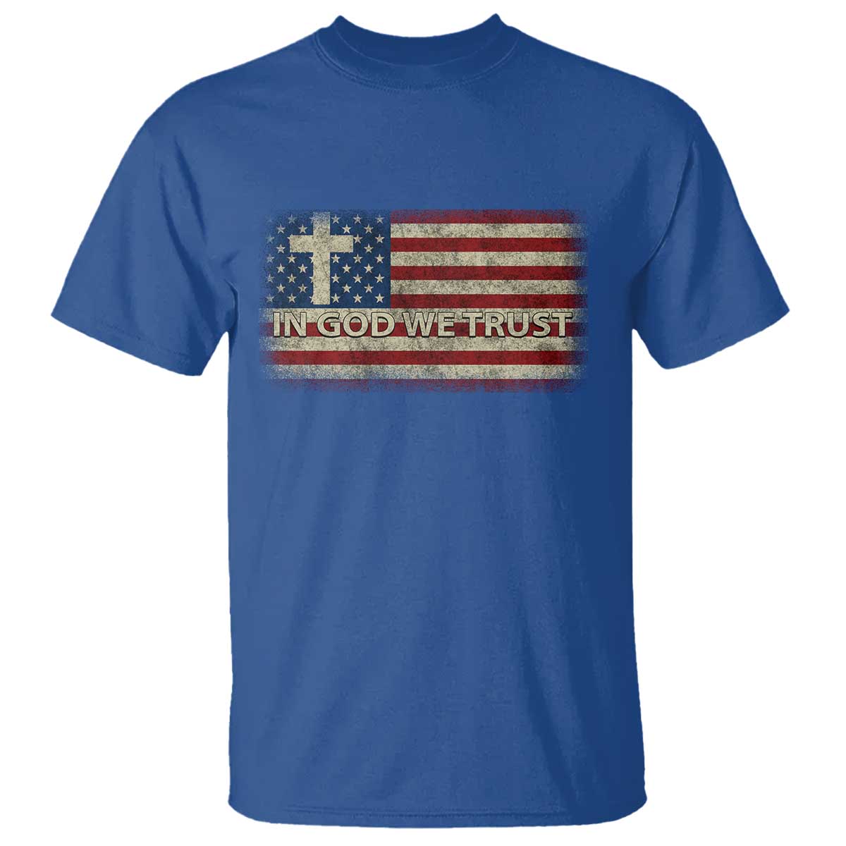 In God We Trust Christian US Flag T Shirt