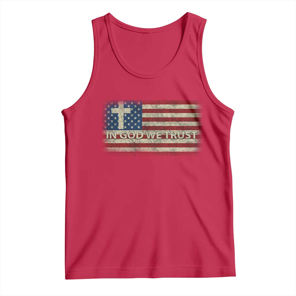 In God We Trust Christian US Flag Tank Top