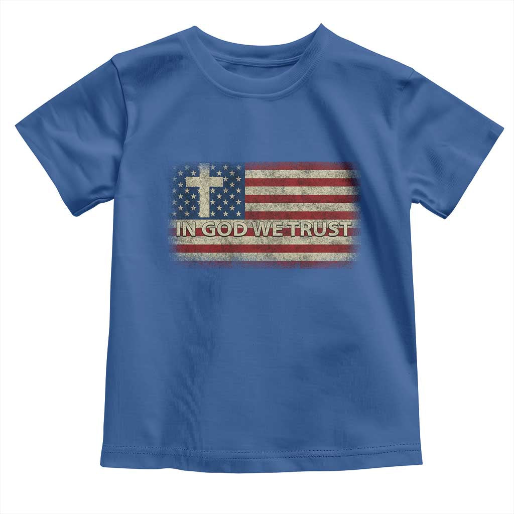 In God We Trust Christian US Flag Toddler T Shirt