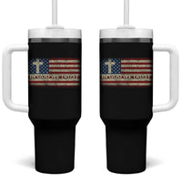 In God We Trust Christian US Flag Tumbler With Handle