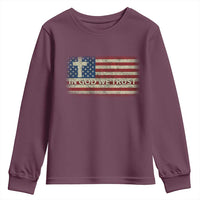 In God We Trust Christian US Flag Youth Sweatshirt