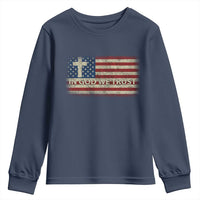 In God We Trust Christian US Flag Youth Sweatshirt