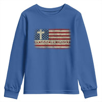 In God We Trust Christian US Flag Youth Sweatshirt