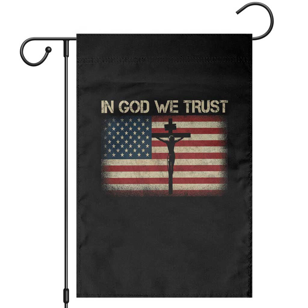 Christian USA Flag Garden Flag American Christ Faith Cross Patriotic In God We Trust