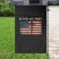 Christian USA Flag Garden Flag American Christ Faith Cross Patriotic In God We Trust