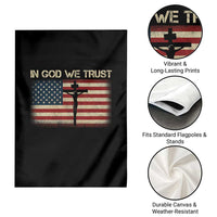Christian USA Flag Garden Flag American Christ Faith Cross Patriotic In God We Trust