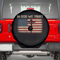 Christian USA Flag Spare Tire Cover American Christ Faith Cross Patriotic In God We Trust