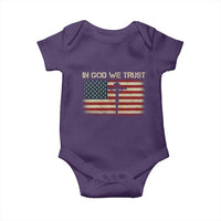 Christian USA Flag Baby Onesie American Christ Faith Cross Patriotic In God We Trust