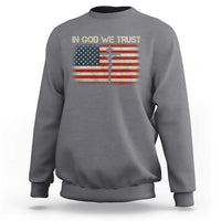 Christian USA Flag Sweatshirt American Christ Faith Cross Patriotic In God We Trust