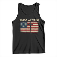 Christian USA Flag Tank Top American Christ Faith Cross Patriotic In God We Trust