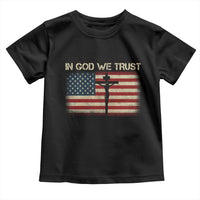 Christian USA Flag Toddler T Shirt American Christ Faith Cross Patriotic In God We Trust