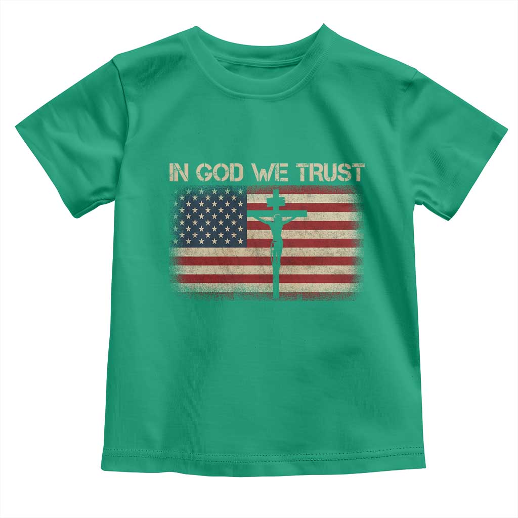 Christian USA Flag Toddler T Shirt American Christ Faith Cross Patriotic In God We Trust