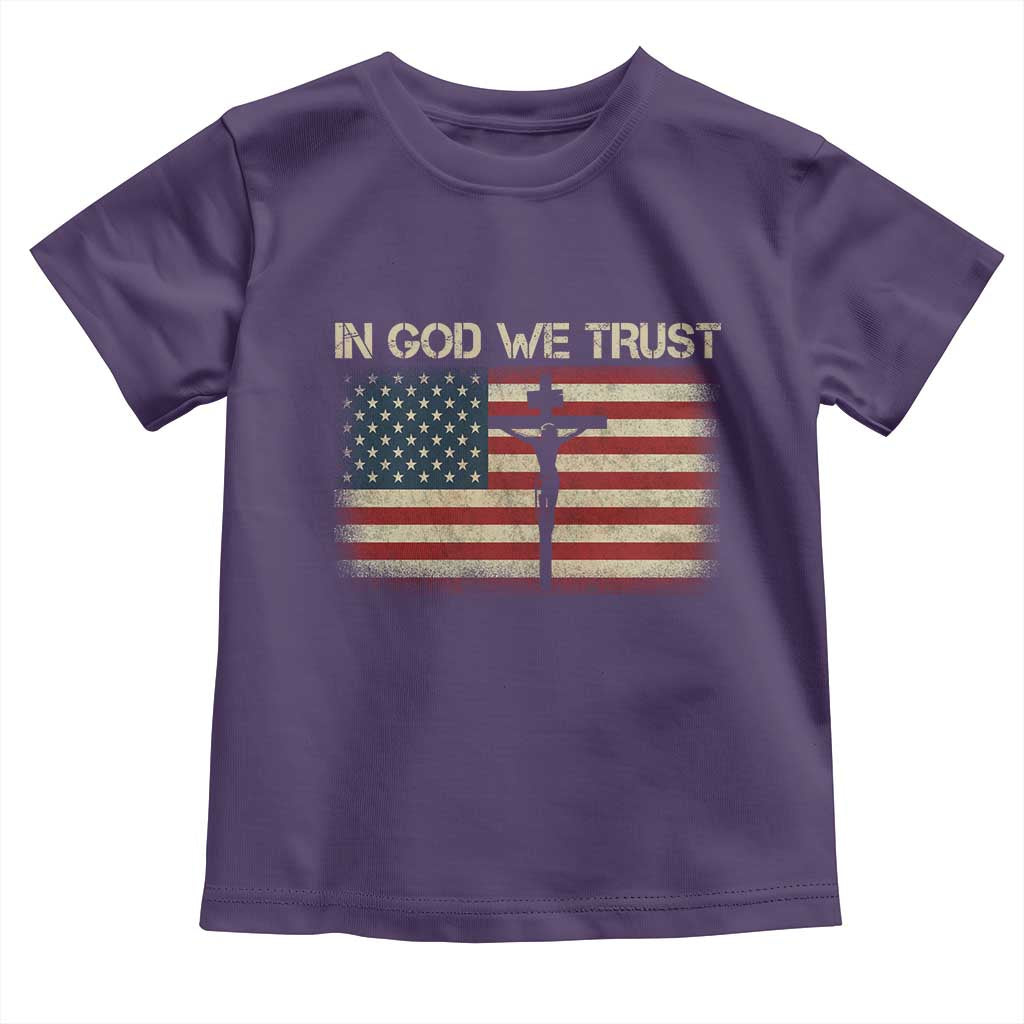 Christian USA Flag Toddler T Shirt American Christ Faith Cross Patriotic In God We Trust