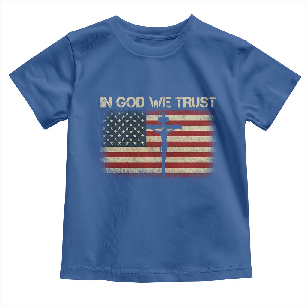 Christian USA Flag Toddler T Shirt American Christ Faith Cross Patriotic In God We Trust