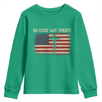 Christian USA Flag Youth Sweatshirt American Christ Faith Cross Patriotic In God We Trust
