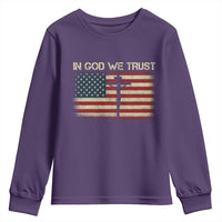 Christian USA Flag Youth Sweatshirt American Christ Faith Cross Patriotic In God We Trust