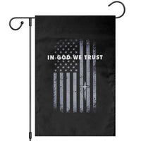 USA Flag Religious Quote Garden Flag In God We Trust American Patriotic Faith 4th of July Cross