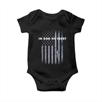 USA Flag Religious Quote Baby Onesie In God We Trust American Patriotic Faith 4th of July Cross
