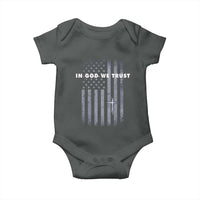 USA Flag Religious Quote Baby Onesie In God We Trust American Patriotic Faith 4th of July Cross