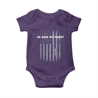 USA Flag Religious Quote Baby Onesie In God We Trust American Patriotic Faith 4th of July Cross