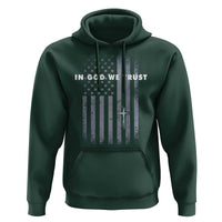 USA Flag Religious Quote Hoodie In God We Trust American Patriotic Faith 4th of July Cross
