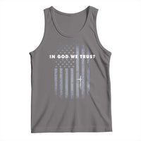 USA Flag Religious Quote Tank Top In God We Trust American Patriotic Faith 4th of July Cross