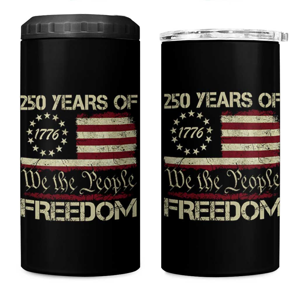 250 Years United States 4 in 1 Can Cooler Tumbler We The People 1776 2026 Flag Memorial Day Patriotic 250th Birthday