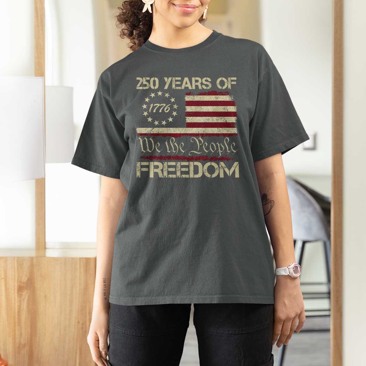 250 Years United States T Shirt For Women We The People 1776 2026 Flag Memorial Day Patriotic 250th Birthday