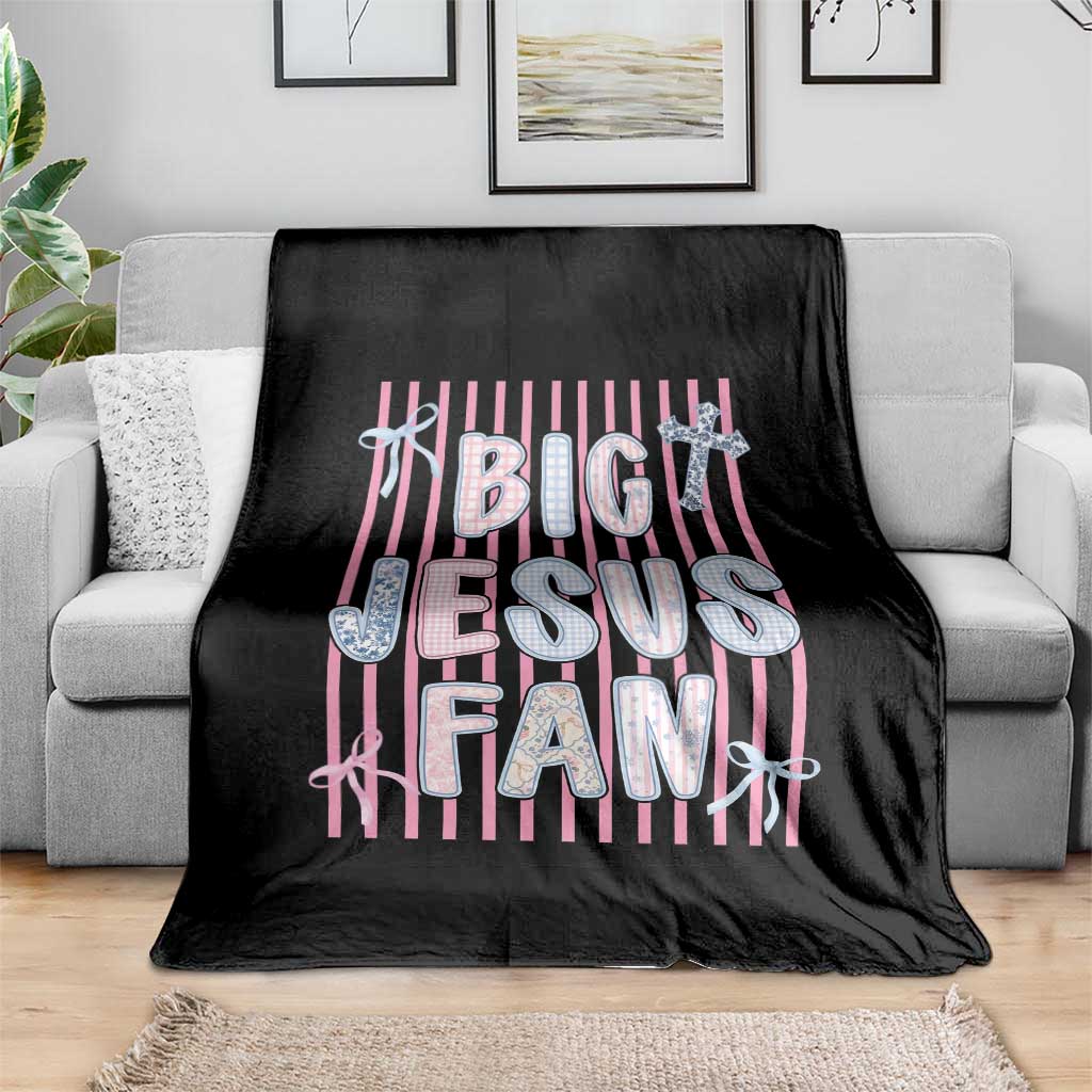 Big Jesus Fan Throw Blanket Striped Preppy Christian Believer Faith God Religious Gifts