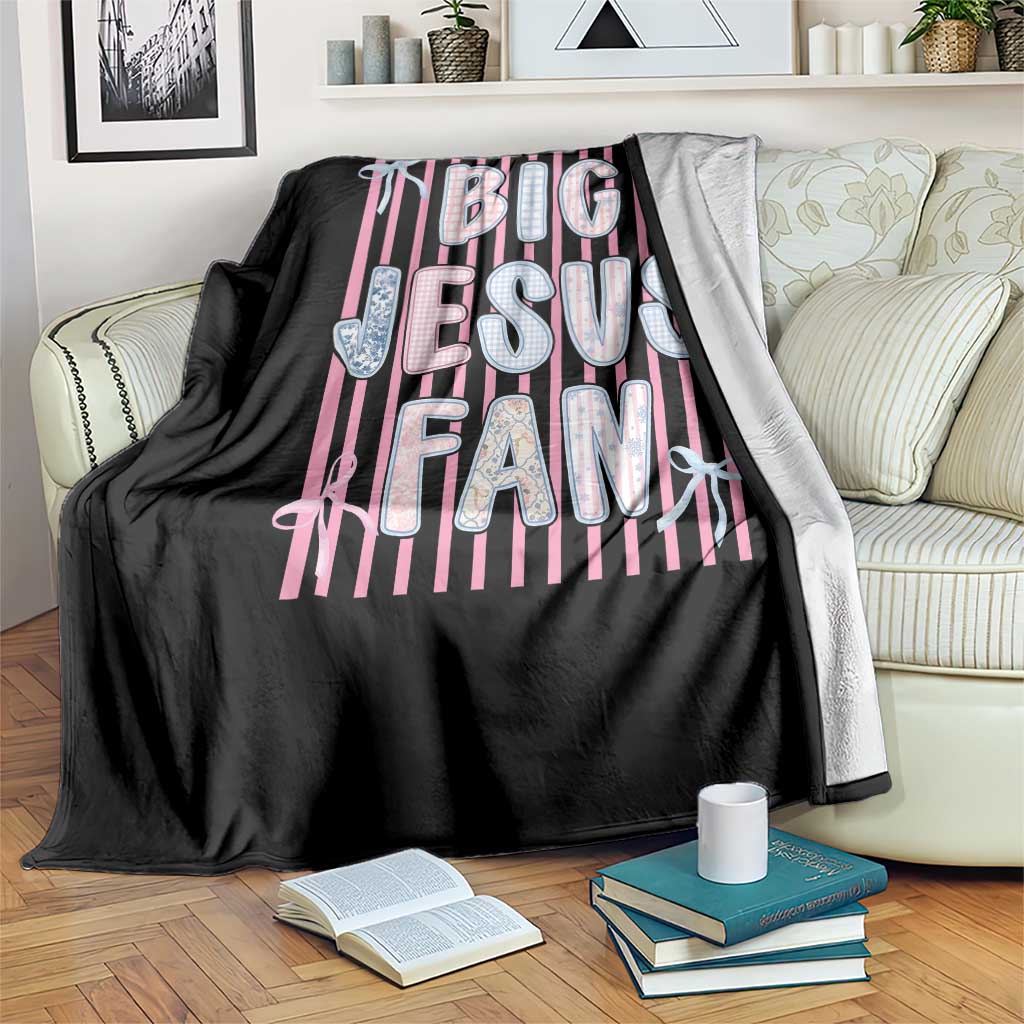 Big Jesus Fan Throw Blanket Striped Preppy Christian Believer Faith God Religious Gifts